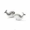 Brighton Humphrey The Whale Mini Post Earrings Silver New