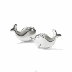 Brighton Humphrey The Whale Mini Post Earrings Silver New