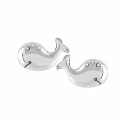 Brighton Humphrey The Whale Mini Post Earrings Silver New