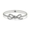Brighton Illumina Bow Hinged Bangle Silver New