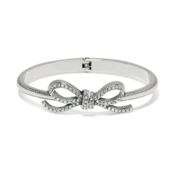 Brighton Illumina Bow Hinged Bangle Silver New