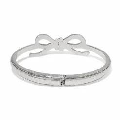 Brighton Illumina Bow Hinged Bangle Silver New