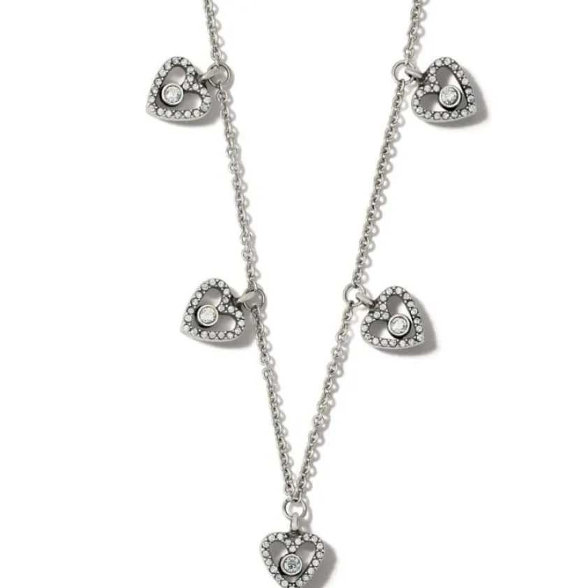 Brighton Illumina Petite Heart Collar Necklace Silver New