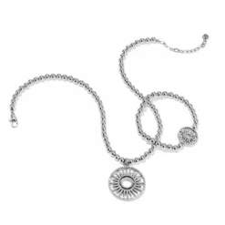 Brighton Illumina Sun Beaded Necklace Silver Outlet