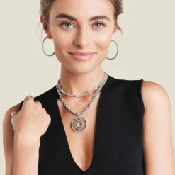 Brighton Illumina Sun Beaded Necklace Silver Outlet