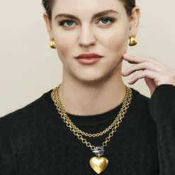 Brighton Inner Circle Heart Toggle Necklace New