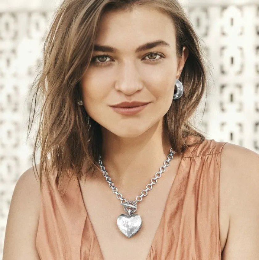 Brighton Inner Circle Heart Toggle Necklace New