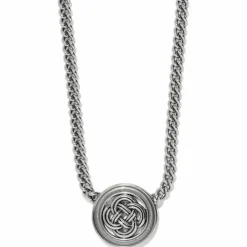 Brighton Interlok Bold Medallion Necklace Silver Outlet