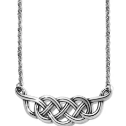 Brighton Interlok Braid Collar Necklace Silver Fashion