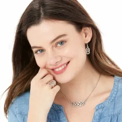 Brighton Interlok Braid Collar Necklace Silver Fashion
