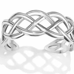 Brighton Interlok Braid Cuff Bracelet Silver New