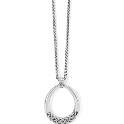 Brighton Interlok Braid Drop Necklace Silver Online