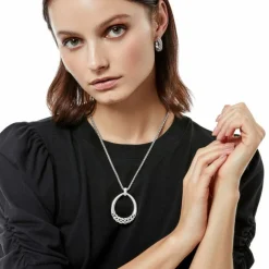 Brighton Interlok Braid Drop Necklace Silver Online