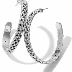 Brighton Interlok Braid Large Hoop Earrings Silver Hot