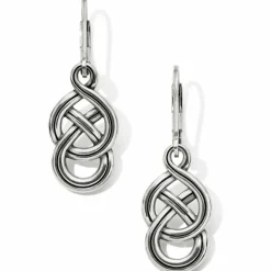 Brighton Interlok Braid Petite Leverback Earrings Silver Clearance