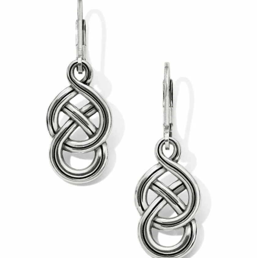 Brighton Interlok Braid Petite Leverback Earrings Silver Clearance