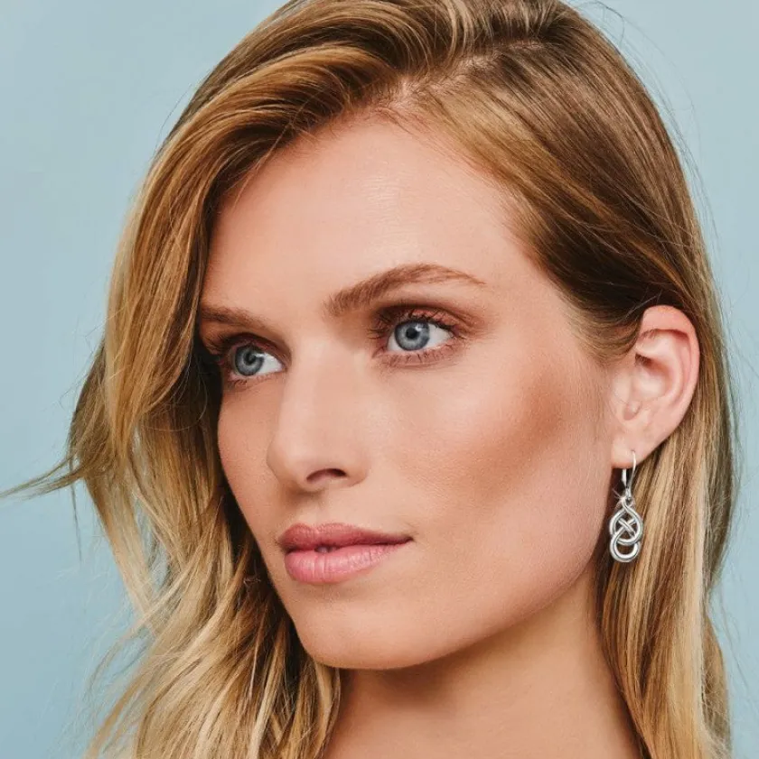 Brighton Interlok Braid Petite Leverback Earrings Silver Clearance