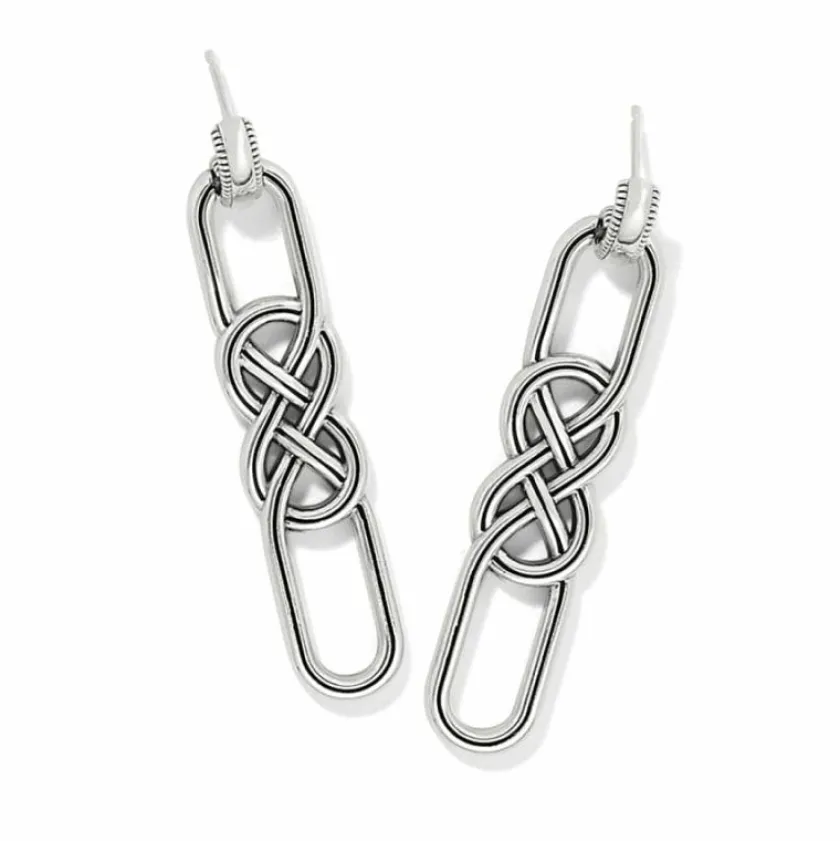 Brighton Interlok Braid Post Drop Earrings Silver Online