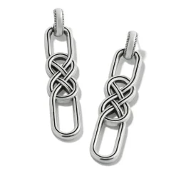 Brighton Interlok Braid Post Drop Earrings Silver Online