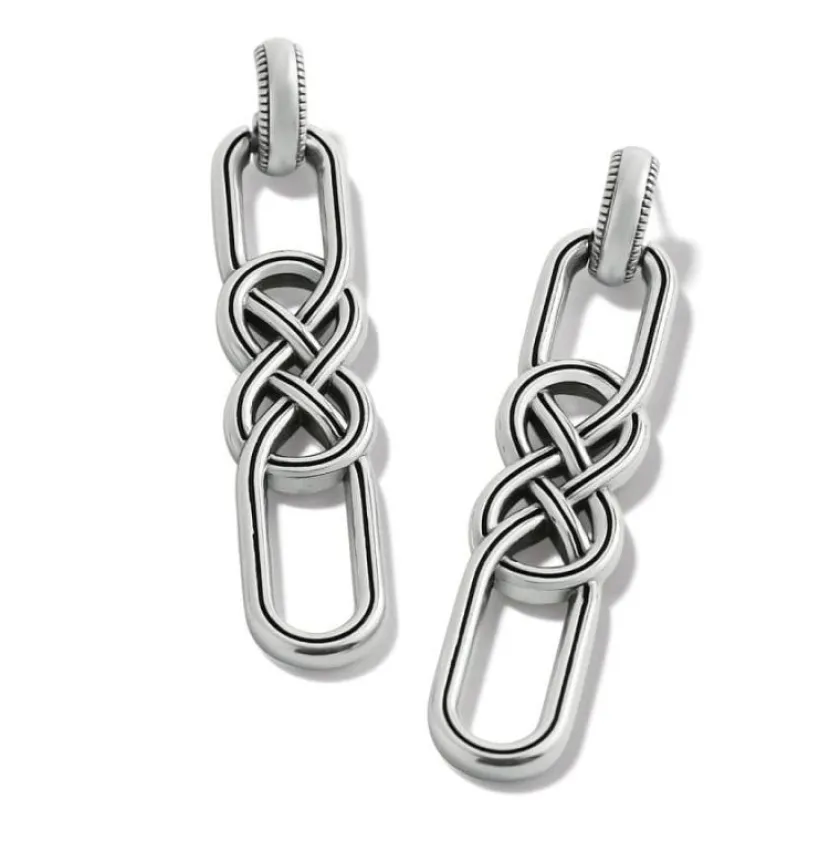 Brighton Interlok Braid Post Drop Earrings Silver Online