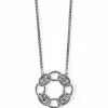 Brighton Interlok Chain Stone Ring Necklace Silver-Multi Sale