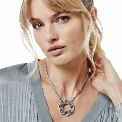 Brighton Interlok Chain Stone Ring Necklace Silver-Multi Sale