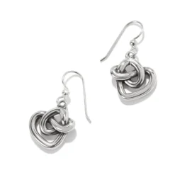 Brighton Interlok Curve Heart French Wire Earrings Silver Online