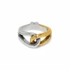 Brighton Interlok Curve Two Tone Ring Silver-Gold Discount