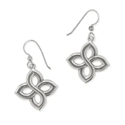 Brighton Interlok Floral Knot French Wire Earrings Silver Fashion