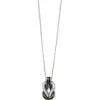 Brighton Interlok Harmony Black Petite Necklace Silver-Black Hot