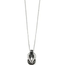 Brighton Interlok Harmony Black Petite Necklace Silver-Black Hot