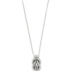 Brighton Interlok Harmony Black Petite Necklace Silver-Black Hot