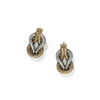 Brighton Interlok Harmony Two Tone Post Earrings Silver-Gold New