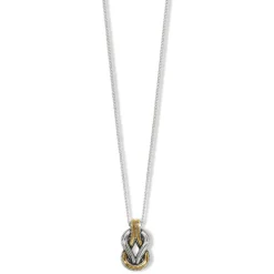 Brighton Interlok Harmony Two Tone Petite Necklace Silver-Gold Outlet