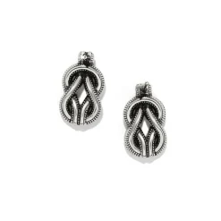 Brighton Interlok Harmony Two Tone Post Earrings Silver-Gold New