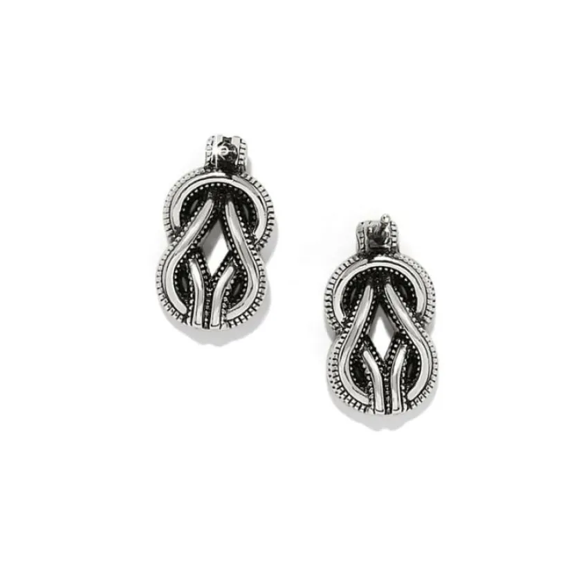 Brighton Interlok Harmony Two Tone Post Earrings Silver-Gold New