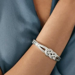 Brighton Interlok Hinged Bangle Silver Best