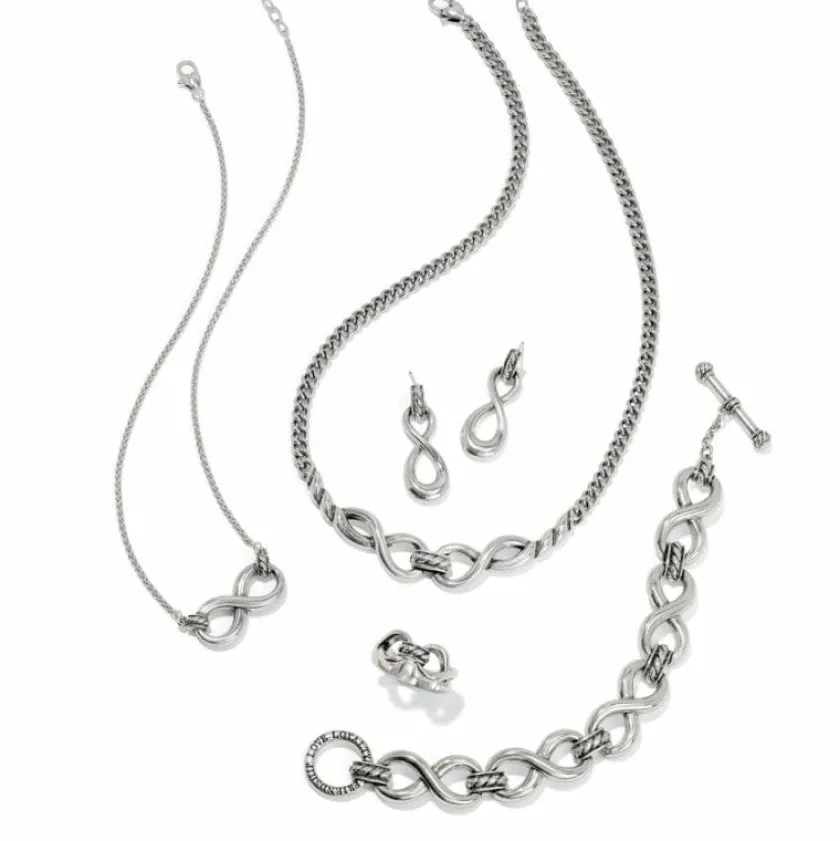 Brighton Interlok Infinity Bracelet Silver New