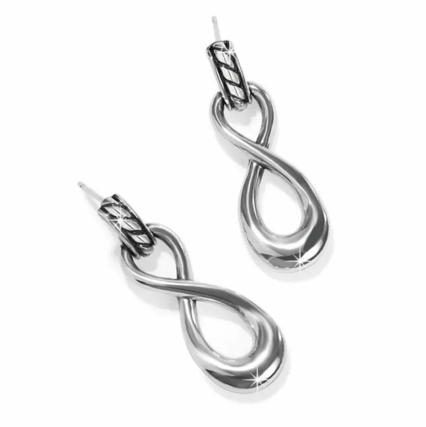 Brighton Interlok Infinity Post Drop Earrings Silver Discount