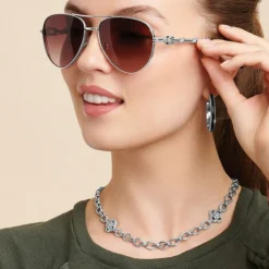 Brighton Interlok Knot Link Necklace Silver Outlet