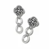 Brighton Interlok Knot Link Post Drop Earrings Silver Fashion