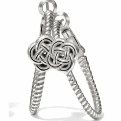 Brighton Interlok Knot Rope Hoop Earrings Silver Hot