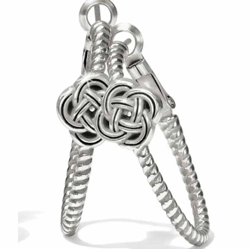 Brighton Interlok Knot Rope Hoop Earrings Silver Hot