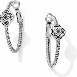 Brighton Interlok Knot Rope Hoop Earrings Silver Hot