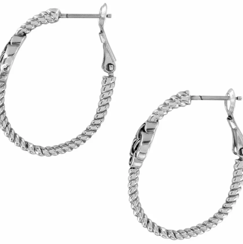 Brighton Interlok Knot Rope Hoop Earrings Silver Hot