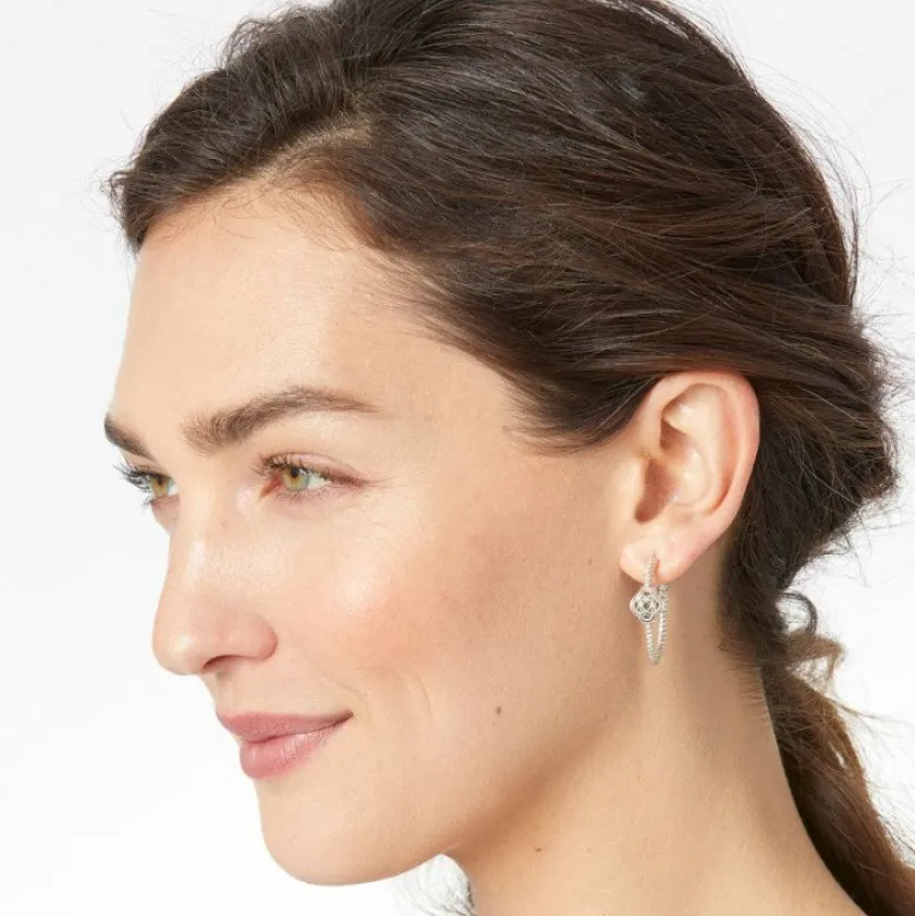 Brighton Interlok Knot Rope Hoop Earrings Silver Hot
