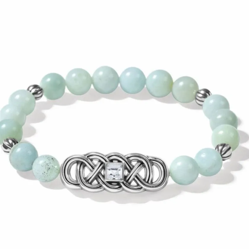 Brighton Interlok Lustre Amazonite Stretch Bracelet Silver-LightGreen Discount
