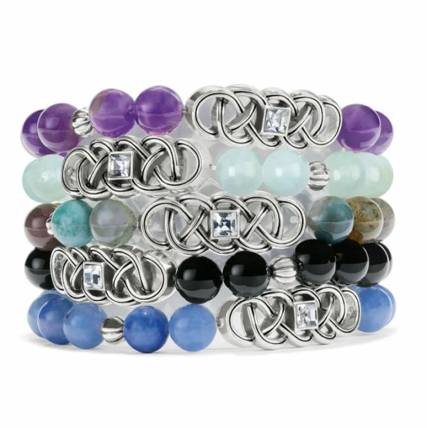 Brighton Interlok Lustre Amazonite Stretch Bracelet Silver-LightGreen Discount