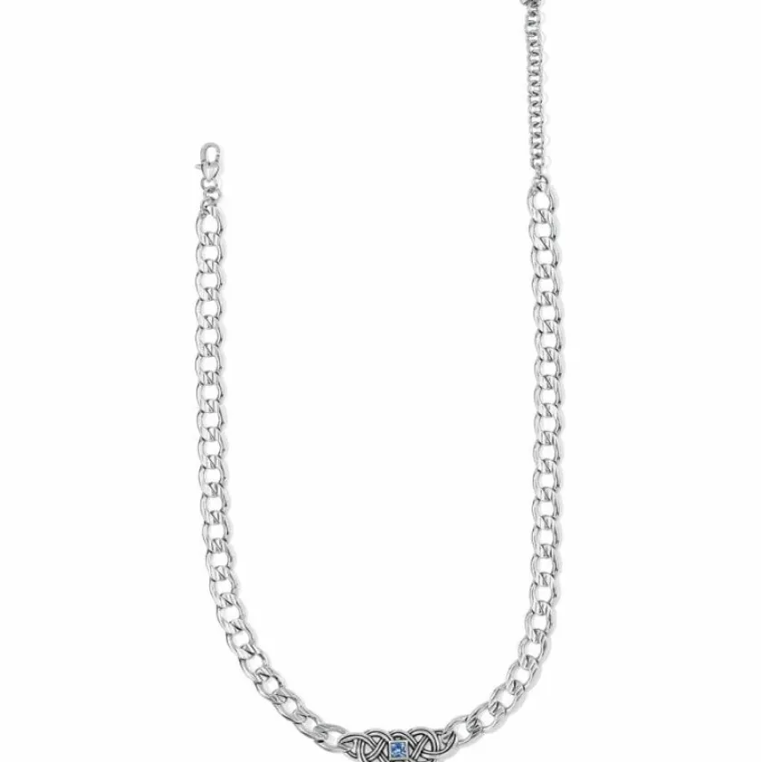 Brighton Interlok Lustre Collar Necklace Silver-LightSapphire Outlet