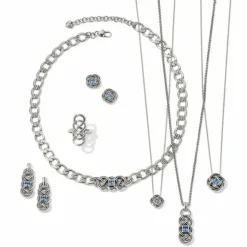 Brighton Interlok Lustre Collar Necklace Silver-LightSapphire Outlet